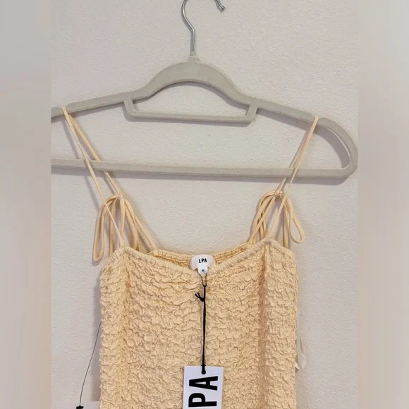 LPA Ivory Smocked Bodice Midi Dress - Picture 5 of 5